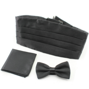 Cummerbund, Bow Tie and Pocket Square Set 01