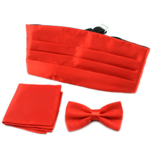 Cummerbund, Bow Tie and Pocket Square Set 07
